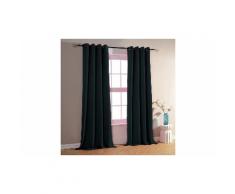 Paire de doubles rideaux 140 x 260 cm: 2 Paires/Noir