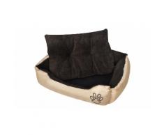 Panier chaud pour chien avec coussin rembourré taille M - Beige et marron