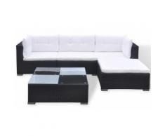 Salon de jardin Modulo résine noire 17 pièces