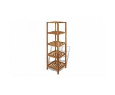 Étagère de salle de bain Bois de noyer massif 36 x 36 x 145 cm 243122