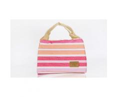 1 sac à déjeuner isotherme avec rayures - Rose