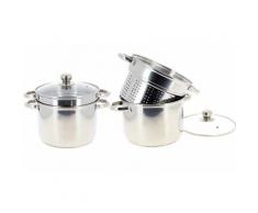 2 Multicuiseurs vapeur de 5 litres en acier inoxydable avec égouttoir intégré