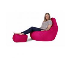 Big Bertha Original Pouf large Avec repose-pieds - Cerise