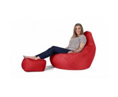 Big Bertha Original Pouf large Avec repose-pieds - Rouge