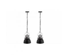 Suspensions métal design industriel x2 - Noir