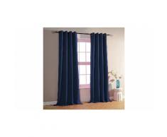 Paire de doubles rideaux 140 x 260 cm: 4 Paires/Bleu marine