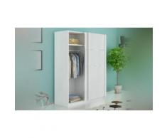 Armoire avec 2 portes coulissantes - Blanc Laqué - 150 cm