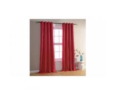 Paire de doubles rideaux 140 x 260 cm: 4 Paires/Rouge