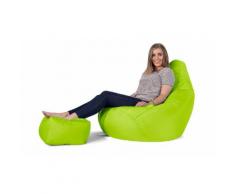 Big Bertha Original Pouf large Avec repose-pieds - Citron vert