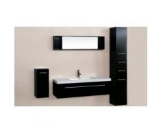 Zgoa - ensemble 3 meubles + 1 vasque + 1 miroir pour salle de bain / Wengé