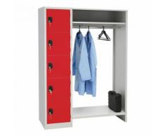 penderie 5 cases gris/rouge l900mm,