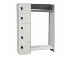 penderie 5 cases gris/gris l900mm,