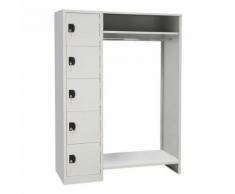 penderie 5 cases gris/gris l450mm,
