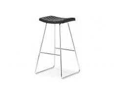 - Tabouret chaise de bar simili cuir noir - Cyra