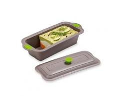 Rigiflex Moule à terrine en silicone structure acier avec couvercle 2 en 1 24 cm Mathon