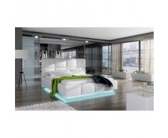 JUSThome ASTI Lit rembourré Cuir éco 190x224x105 Blanc