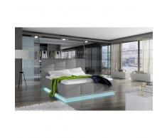 JUSThome ASTI Lit rembourré Cuir éco 210x224x105 Gris