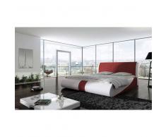 JUSThome PRESTO Lit rembourré 175x239x90 Blanc Rouge