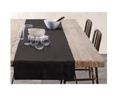 Chemin de table - lin déperlant - uni anthracite 050x180 cm