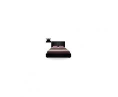 Lit capitonné coffre 180x200 Sommier Cuir Pu Noir Somy