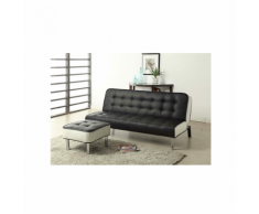 Cabrera : Canapé convertible lit 3 personnes avec repose pieds 3 places Simili