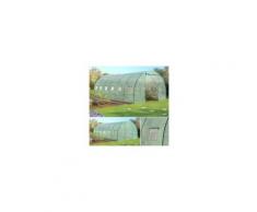 Grande serre de jardin tunnel 7 arceaux Pro galvanisé 18m 6x3x2m verte
