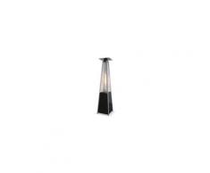 Chauffage d'extérieur gaz 13kW Arctic gris, parasol chauffant design, pyramide flamme réelle avec roulettes