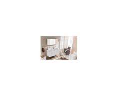 Ambre Blanc: ensemble salle de bain 2 meubles 2 vasques 1 mirroir