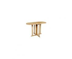 Table pliante ovale en teck Ecograde Manoï 120 x 60 cm pour balcon