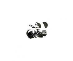 BIANCinO Poussette Combinée Trio Nacelle Siège auto Poussette Canne Roues pivotantes Accessoires 02 fleurs au chocolat & blanc