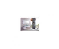 Lysea Blanc: ensemble salle de bain 2 meubles 1 vasque 1 mirroir