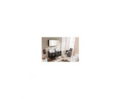Ambre Wenge: ensemble salle de bain 2 meubles 2 vasques 1 mirroir