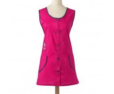 Tablier cuisine brodé 7/8ème - fuchsia