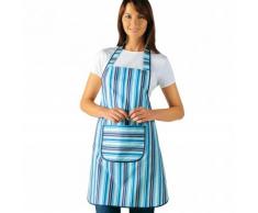 Tablier cuisine forme bavette rayé - rayé bleu