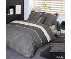 Linge de lit ''Gatsby'' en percale 100% coton - gris