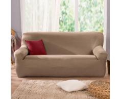 Housse unie extensible fauteuil canapé - taupe