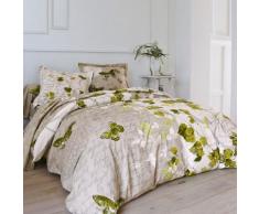 Linge de lit Célestine polyester-coton - beige / vert