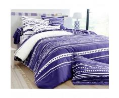 Linge de lit Baya, coton - imprimé bleu