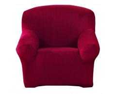 Housse unie extensible fauteuil canapé - grenat
