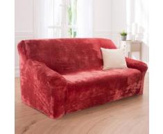 Housse microfibre extensible fauteuil canapé - framboise