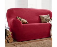 Housse unie extensible fauteuil canapé - bordeaux