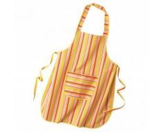 Tablier cuisine forme bavette rayé - rayé orange