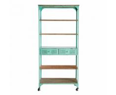 Étagère à roulettes indus en métal verte L 92 cm Brooklyn