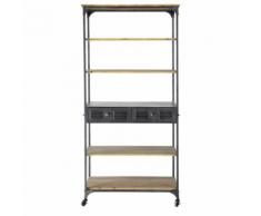 Étagère à roulettes indus en métal anthracite L 92 cm Brooklyn