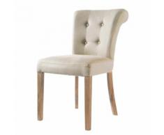 Chaise capitonnée en lin écru Boudoir