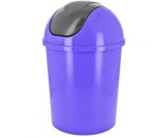 Poubelle De Salle De Bain Design City Contenance 1,5L Bicolore Bleu Gris - Poubelle