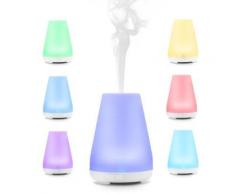 100ml Humidificateur D'air Ultrasonique, Arrêt Automatique, Diffuseur d'Huiles Essentielles Silencieux avec 7 Couleurs Changeables LED à Brume Fraîche Arôme de parfum pour la maison, Salle de conférence, Yoga, Spa - Santé et soins