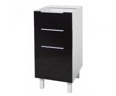 Caisson 3 Tiroirs Bas 40 Cm Noir Haute Brillance - Objet à poser