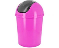 Poubelle De Salle De Bain Design City Contenance 1,5L Bicolore Fushia Gris - Poubelle