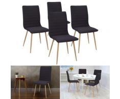 Chaises X4 Polga capitonnées tissu noir pour salle à manger - Objet à poser